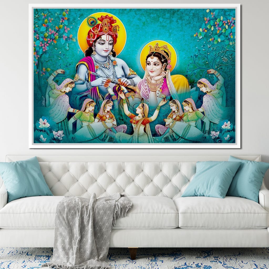 Lord Radha & Krishna Love Song Canvas Wall Art