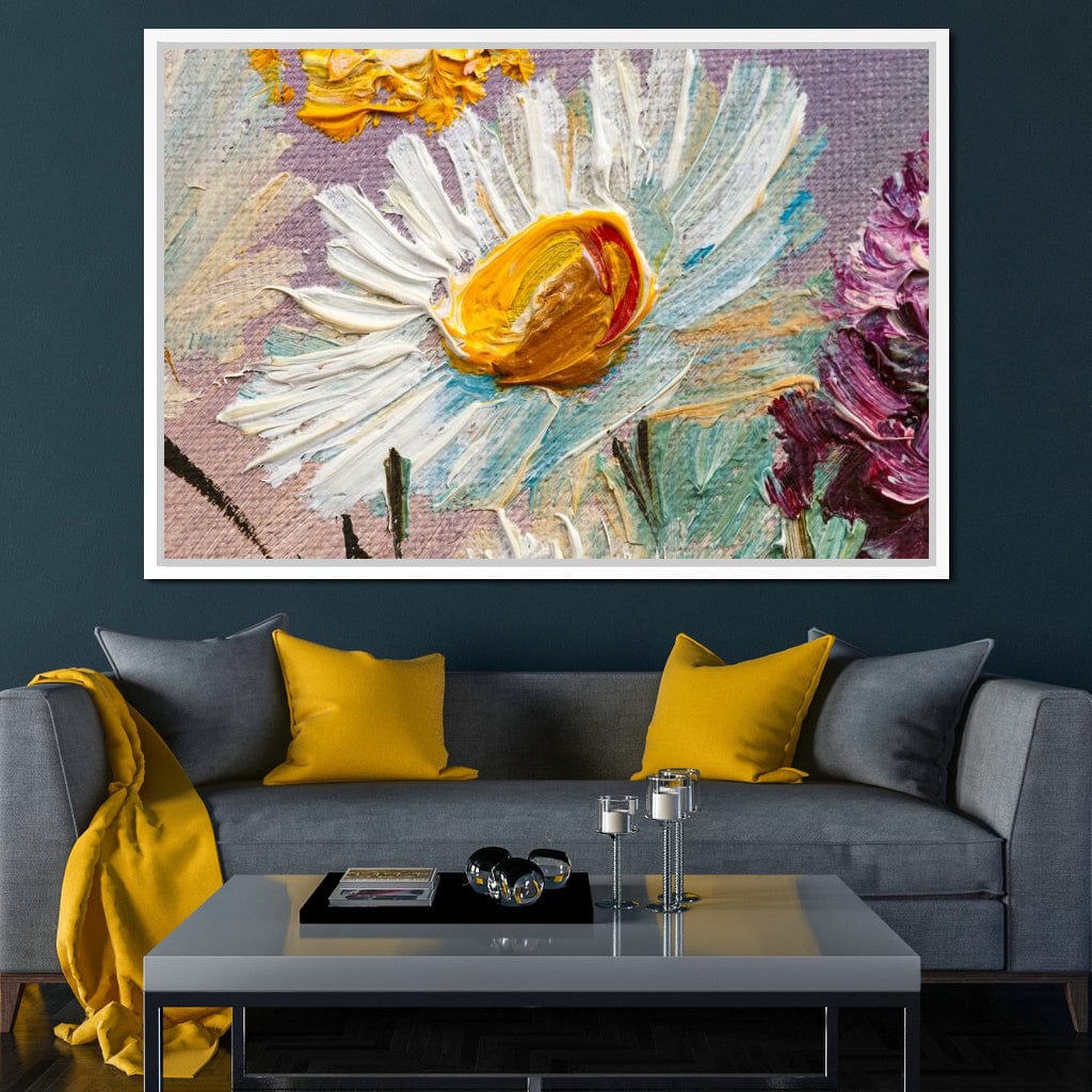 White Daisy Canvas Wall Art