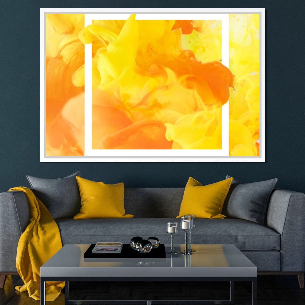 Yellow & Orange Smoke Canvas Wall Art