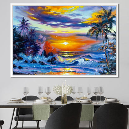 Hawaii Sunset Canvas Wall Art