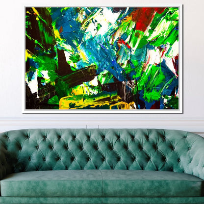 Abstract Emerald Splash Canvas Wall Art