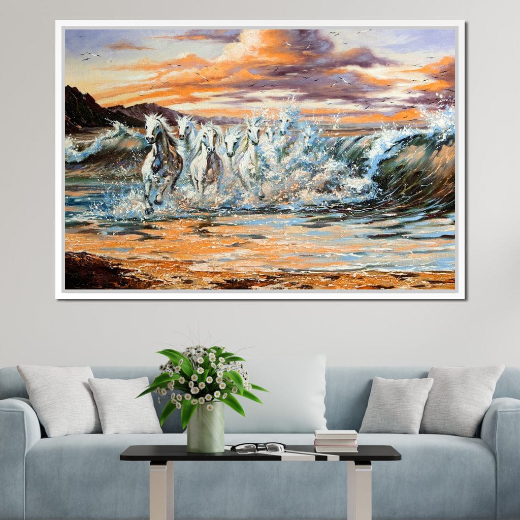 Horses Splash Canvas Wall Art