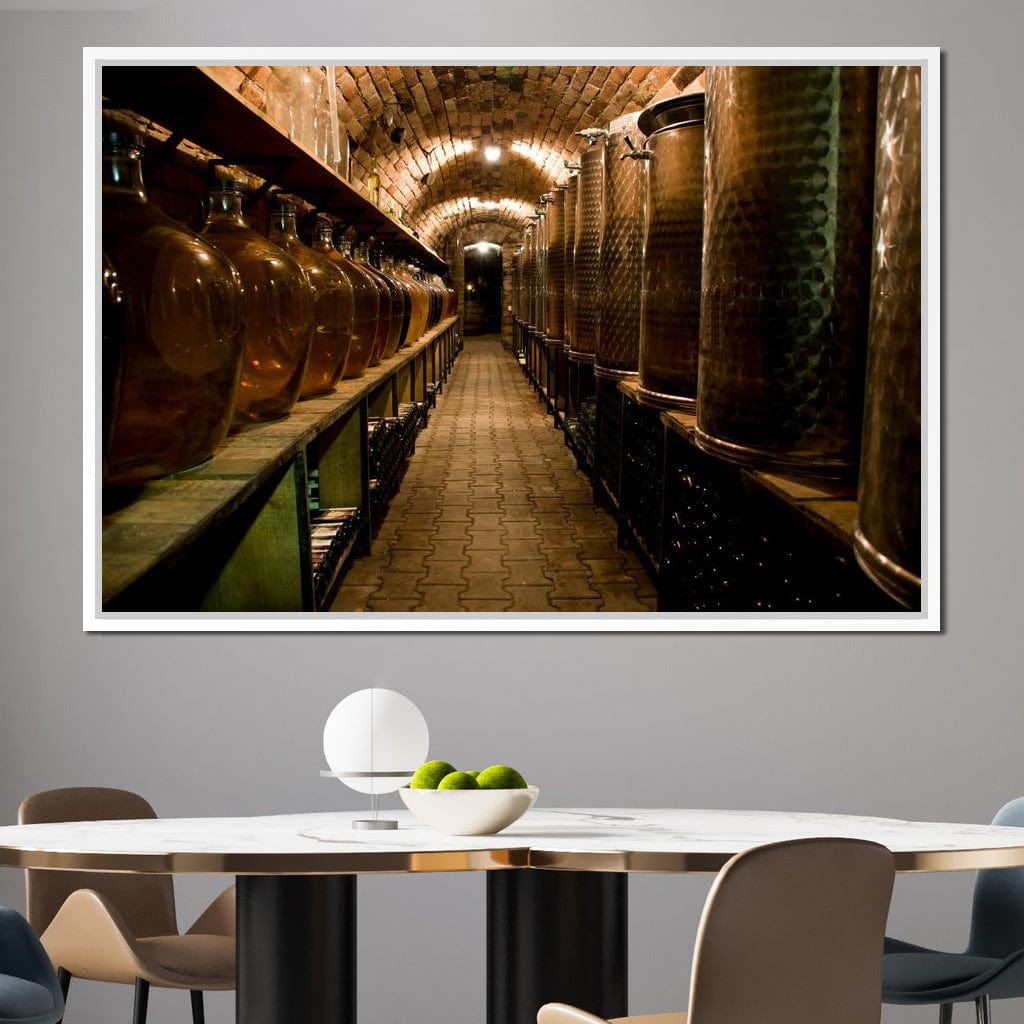 Wine Cellar Corridor Canvas Wall Art