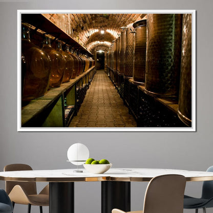 Wine Cellar Corridor Canvas Wall Art