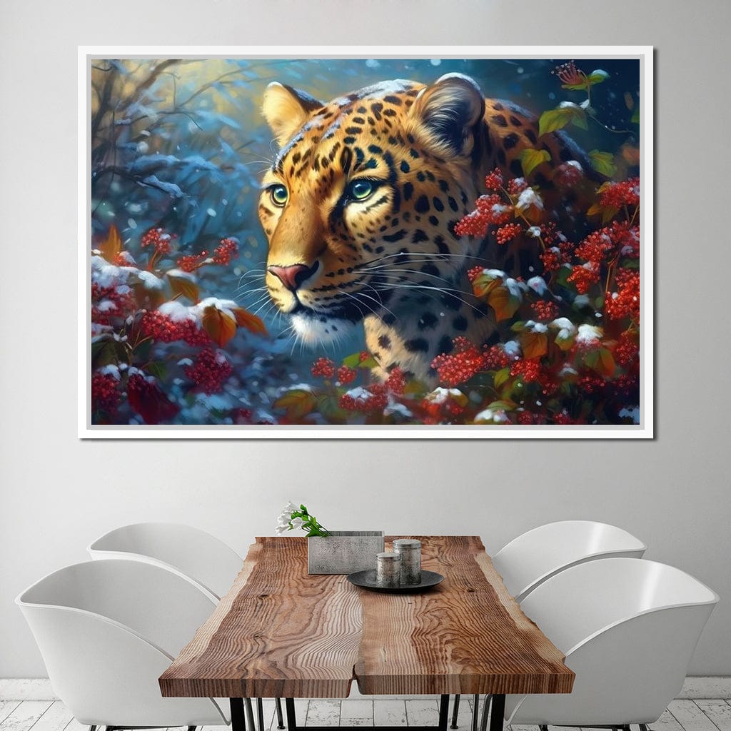 Winter Jaguar Canvas Wall Art