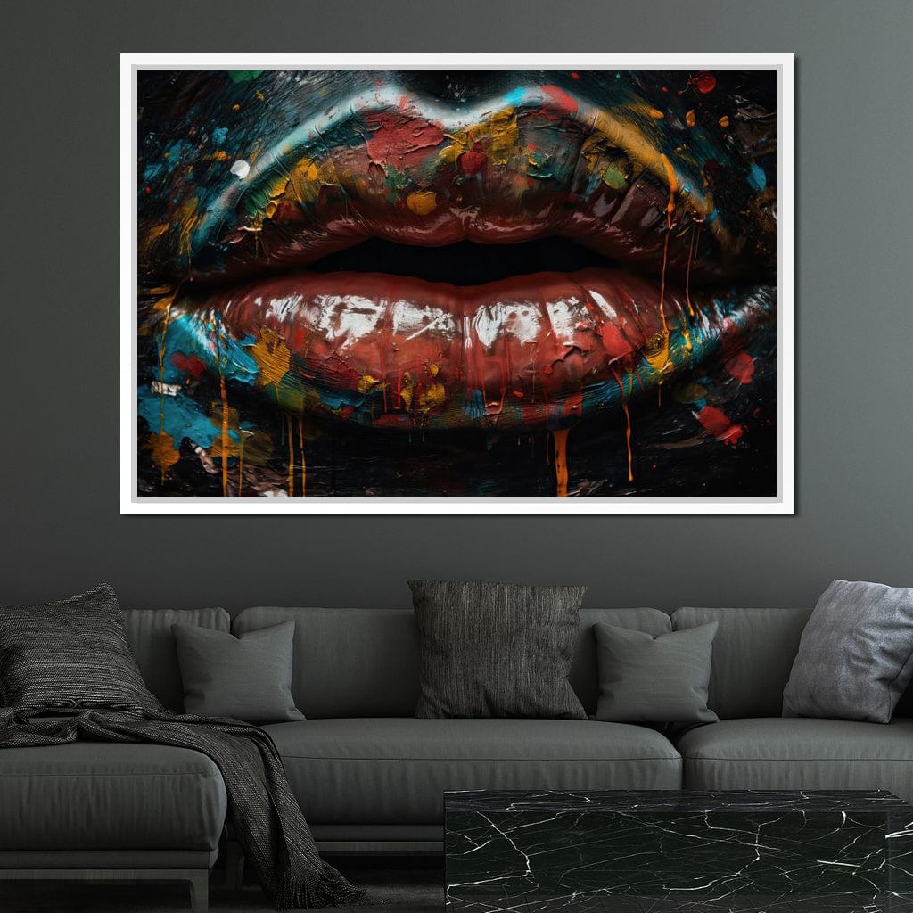 Sensual Women Lips Graffiti Canvas Wall Art