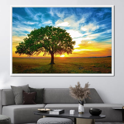 Sunrise Tree Canvas Wall Art