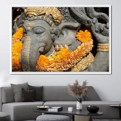 Ganesh Statue In Bali Canvas Wall Art