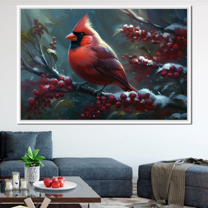Winter Cardinal Canvas Wall Art