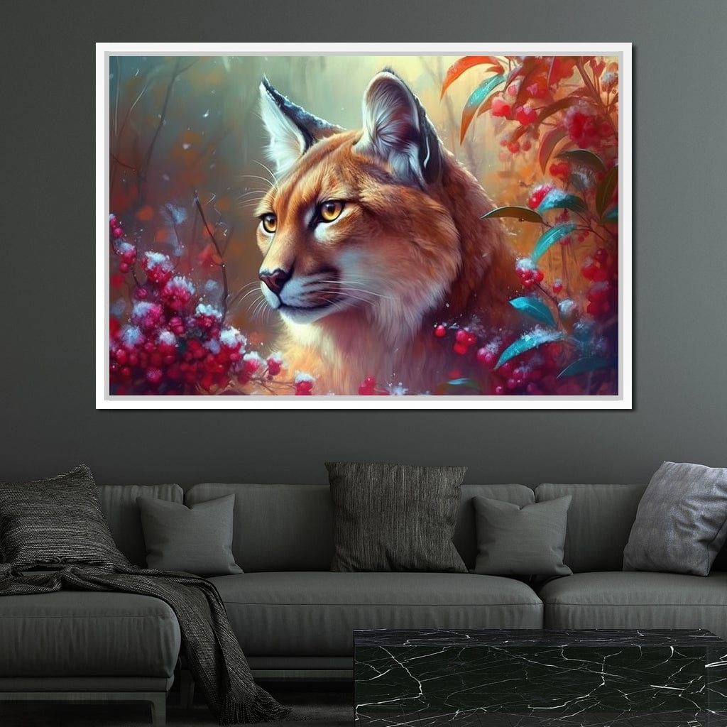 Winter Puma Canvas Wall Art