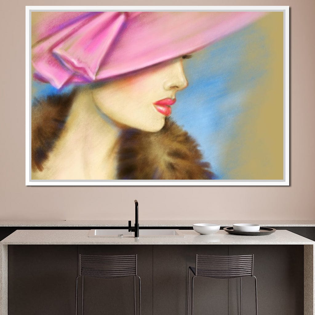 Pink Hat Fashion Canvas Wall Art