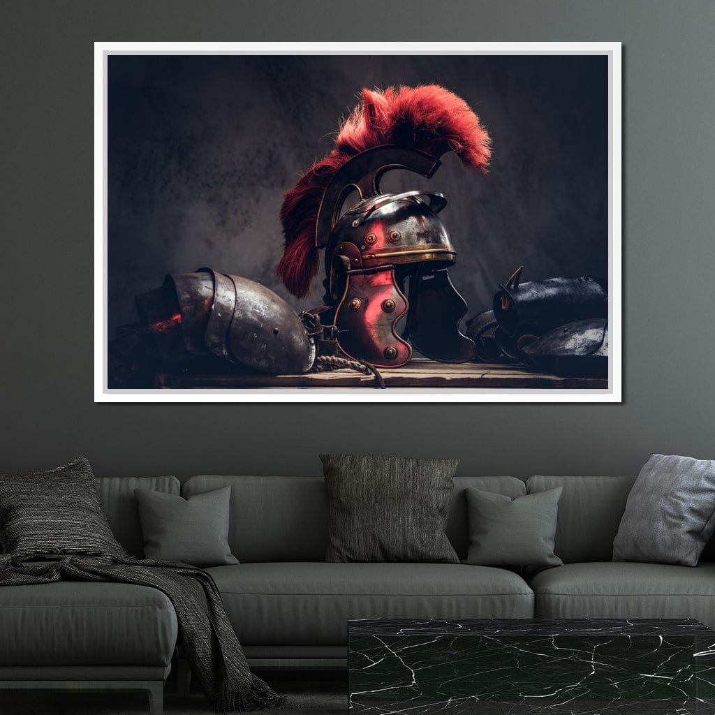 Roman Warrior Helmet Canvas Wall Art