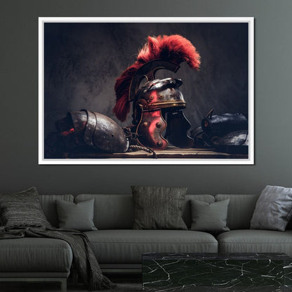 Roman Warrior Helmet Canvas Wall Art