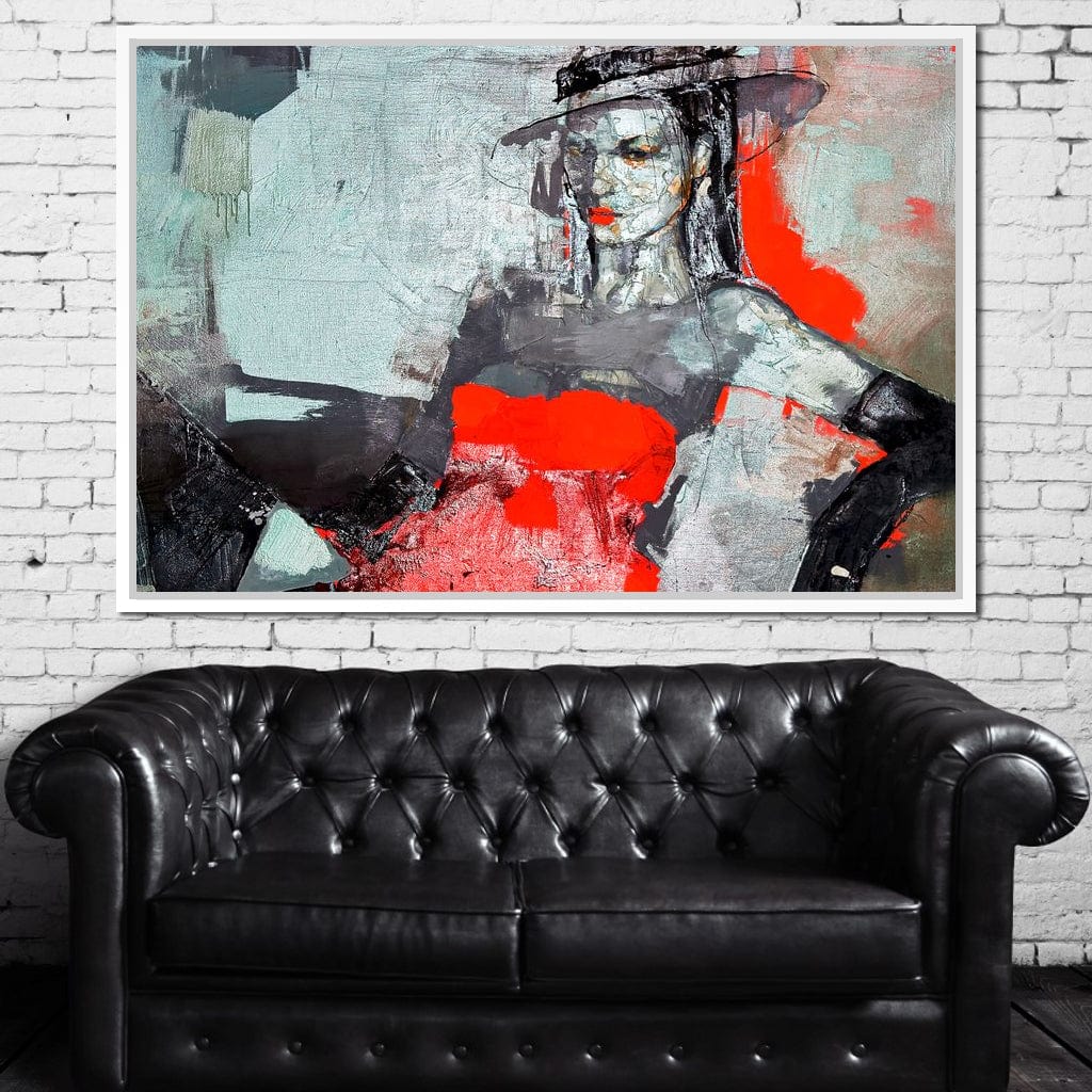 Lady in Red Canvas Wall Art