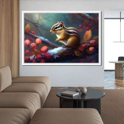 Winter Chipmunk Canvas Wall Art