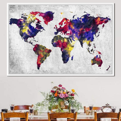 World Map 1 - Mateo Canvas Wall Art
