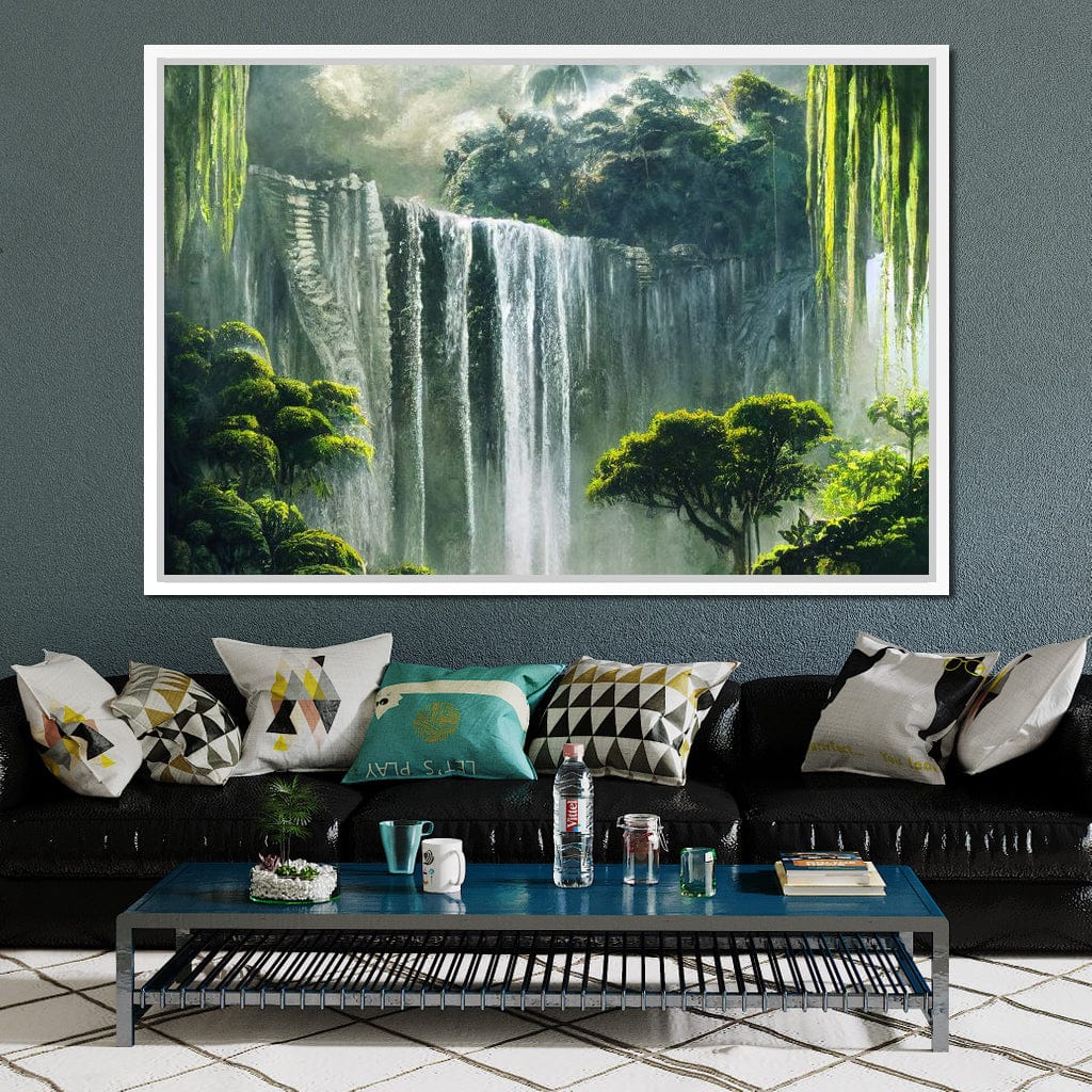 Waterfall in the Jungle Canvas Wall Art