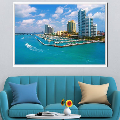 Miami Beach Skyline Canvas Wall Art