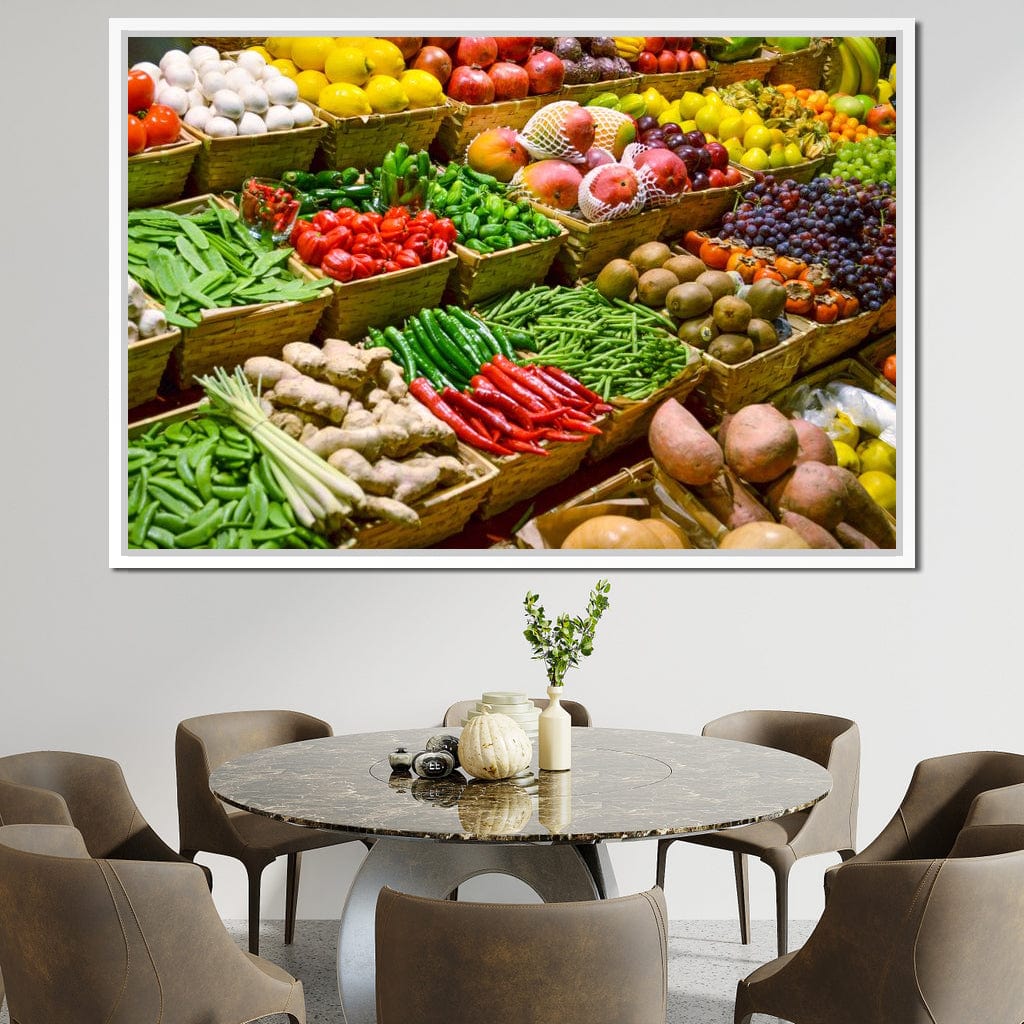 Fruit & Vegetables Market Canvas Wall Art