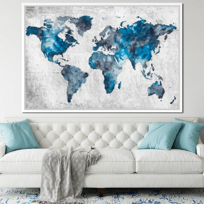World Map 2 - Mateo Canvas Wall Art