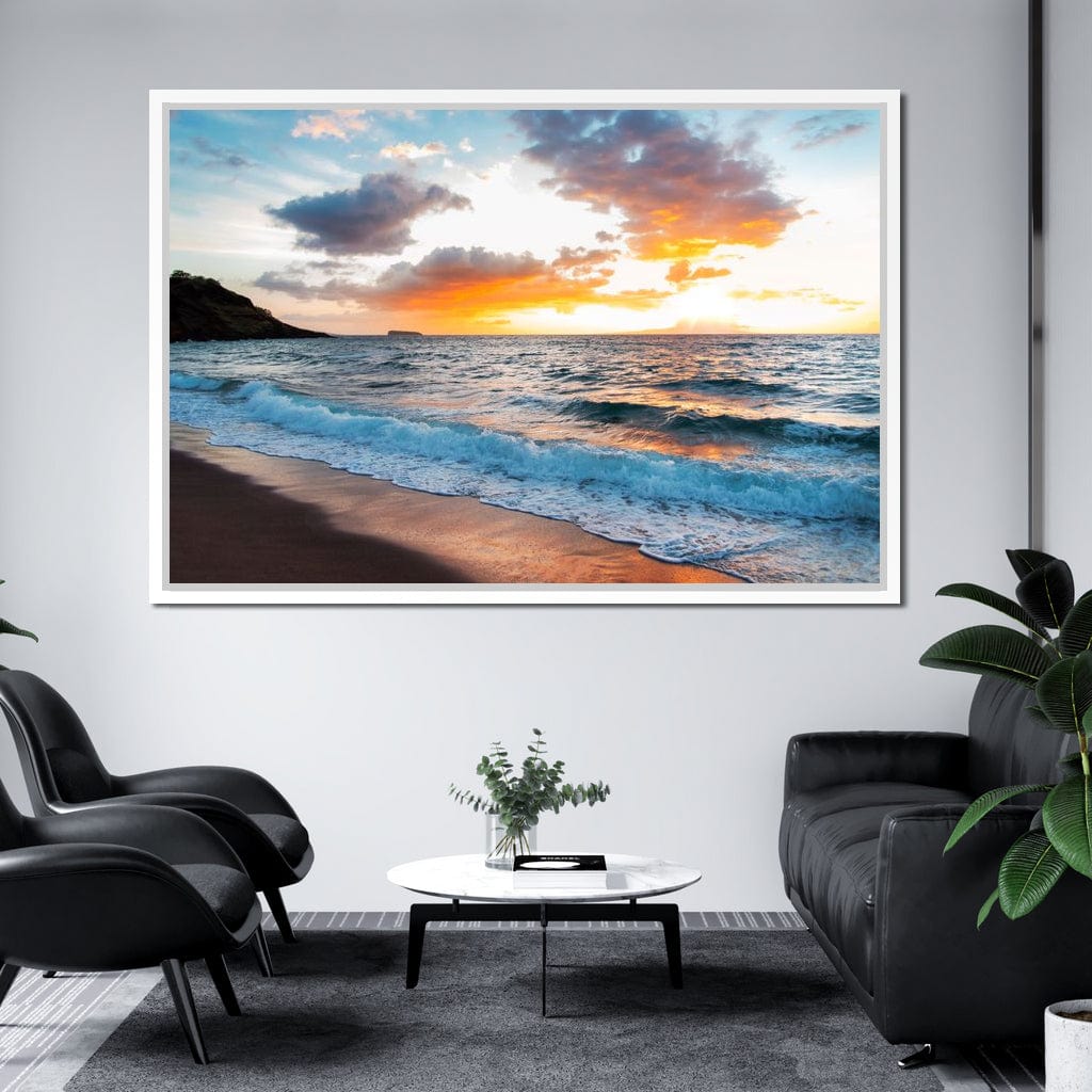 Maui Black Sand Beach Canvas Wall Art