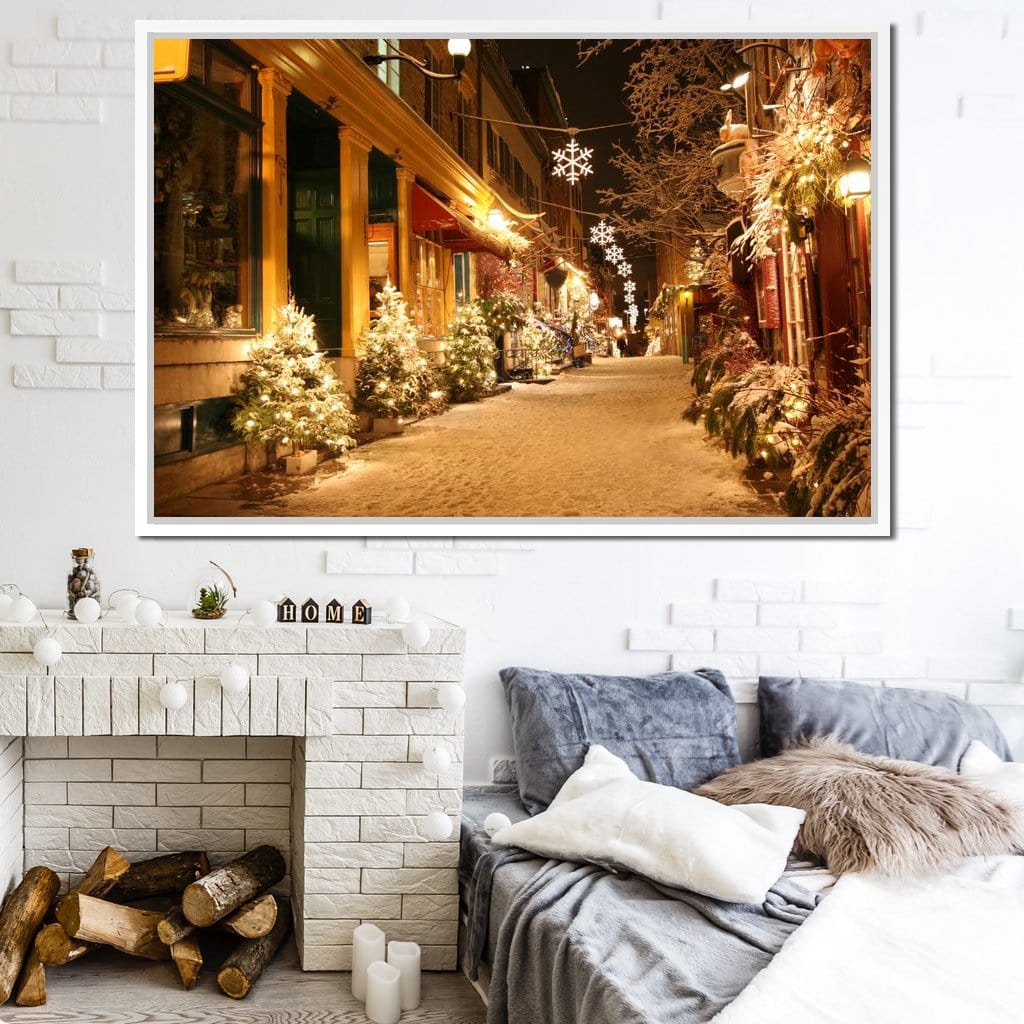 Christmas in Quebec City Canvas Wall Art