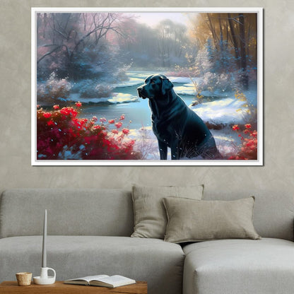 Winter Labrador Canvas Wall Art