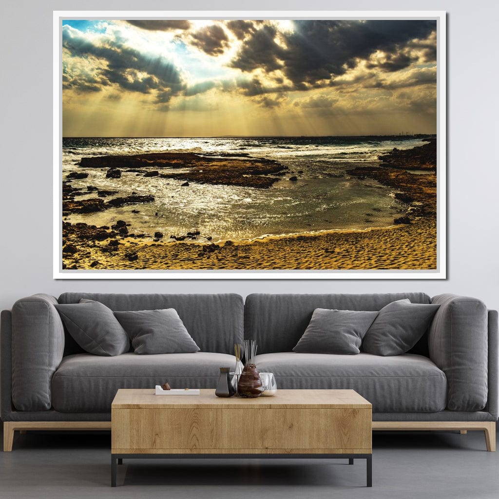 Sunrays Beach Canvas Wall Art