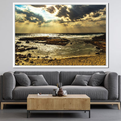 Sunrays Beach Canvas Wall Art