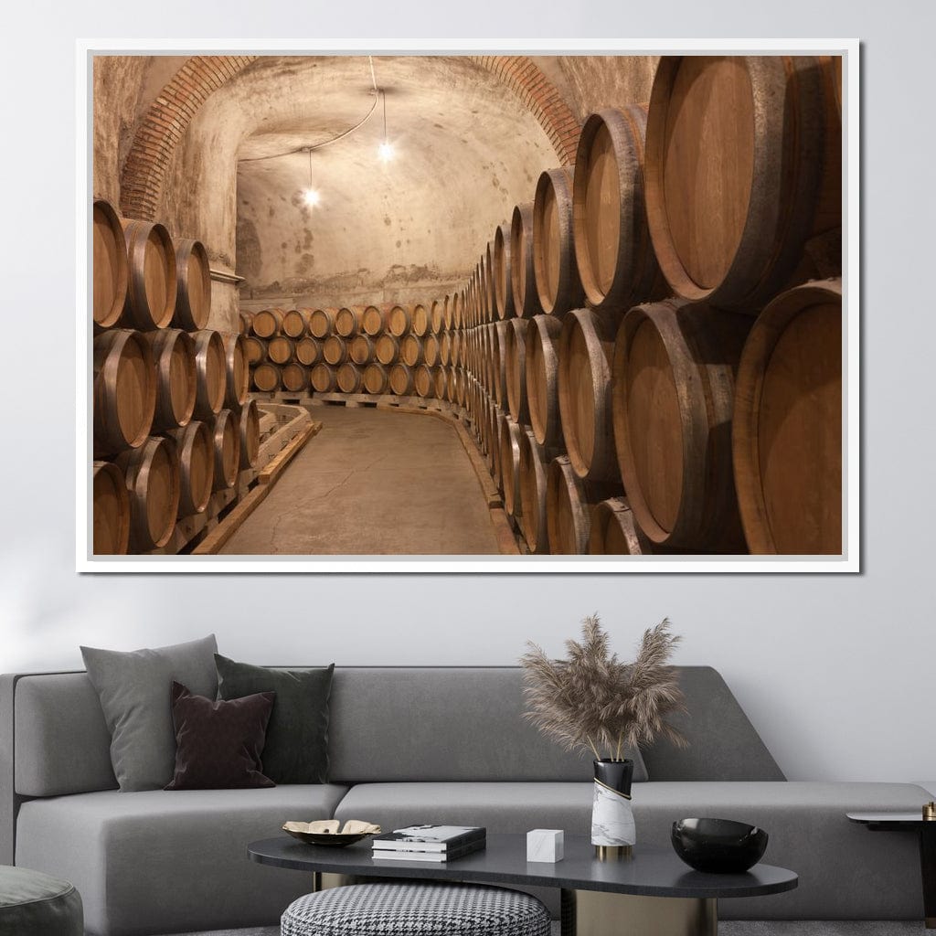 Barrels of Wine Canvas Wall Art
