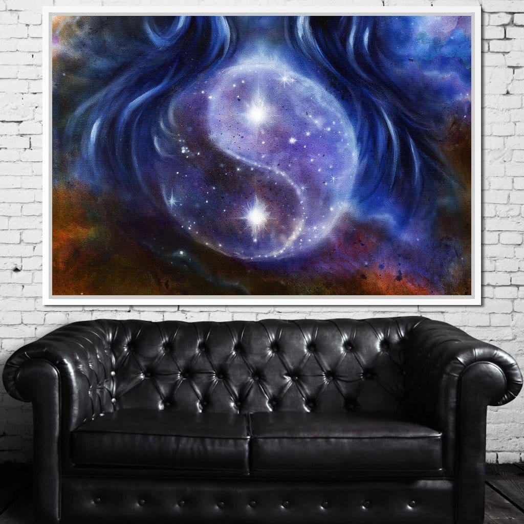 Yin Yang Stars Canvas Wall Art