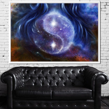 Yin Yang Stars Canvas Wall Art