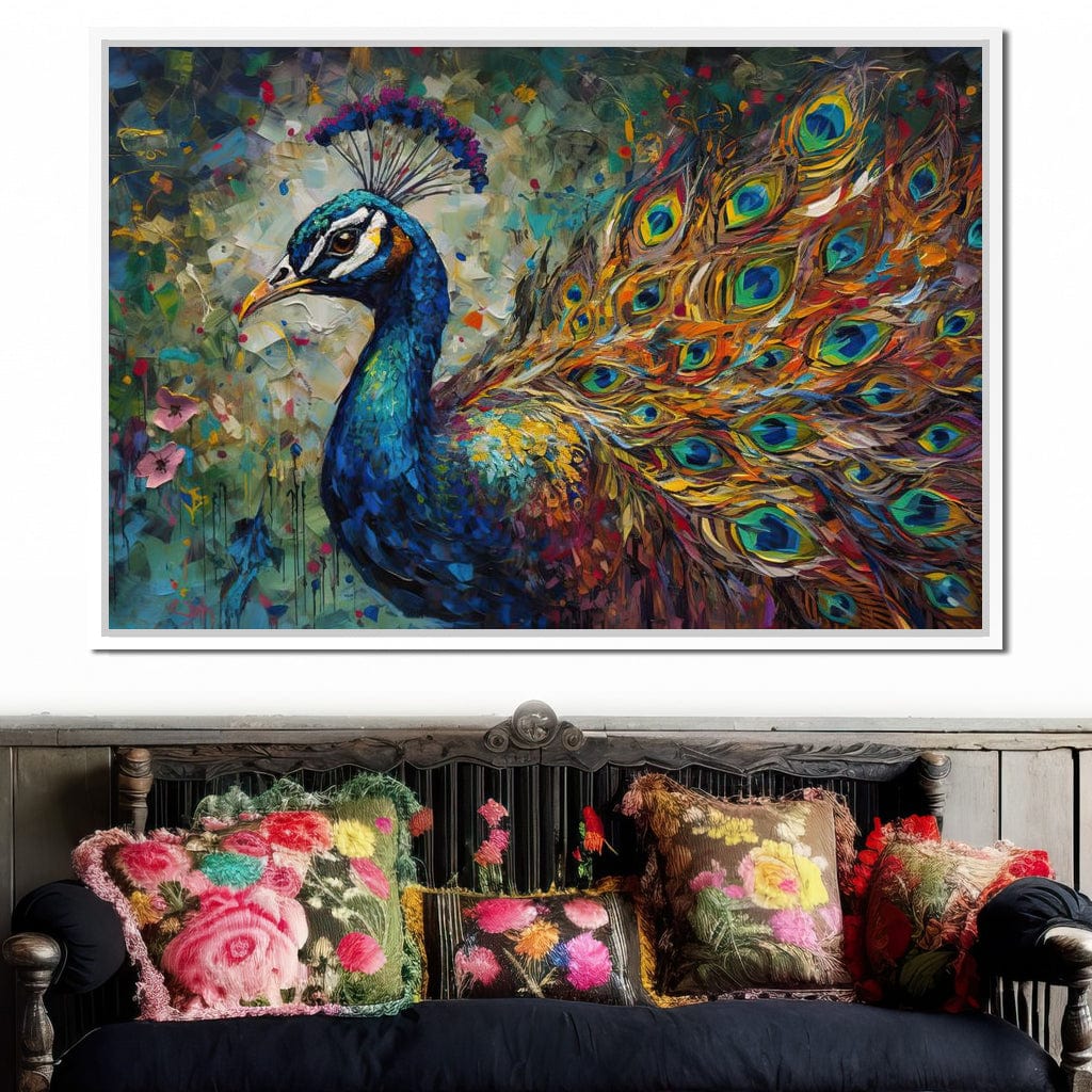 Celestial Peacock Canvas Wall Art