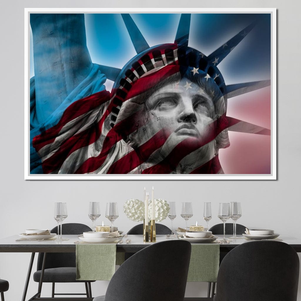 Patriotic Statue of Liberty Canvas Wall Art