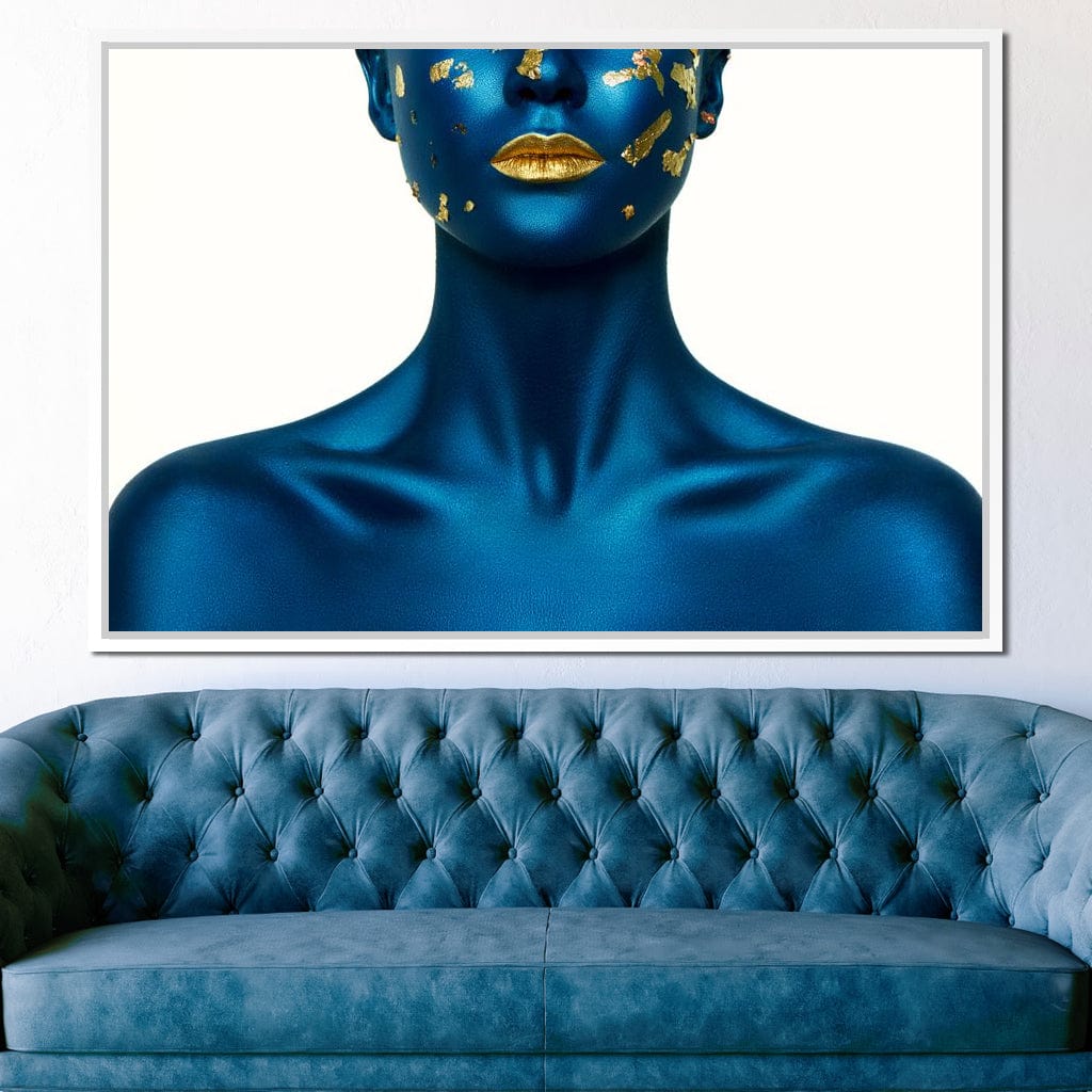 Blue Body Paint Canvas Wall Art