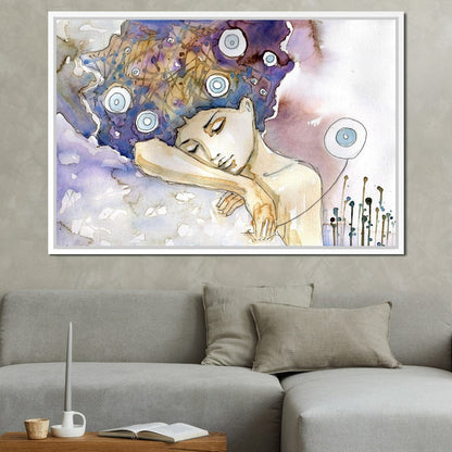 Lost in her Dreams Canvas Wall Art