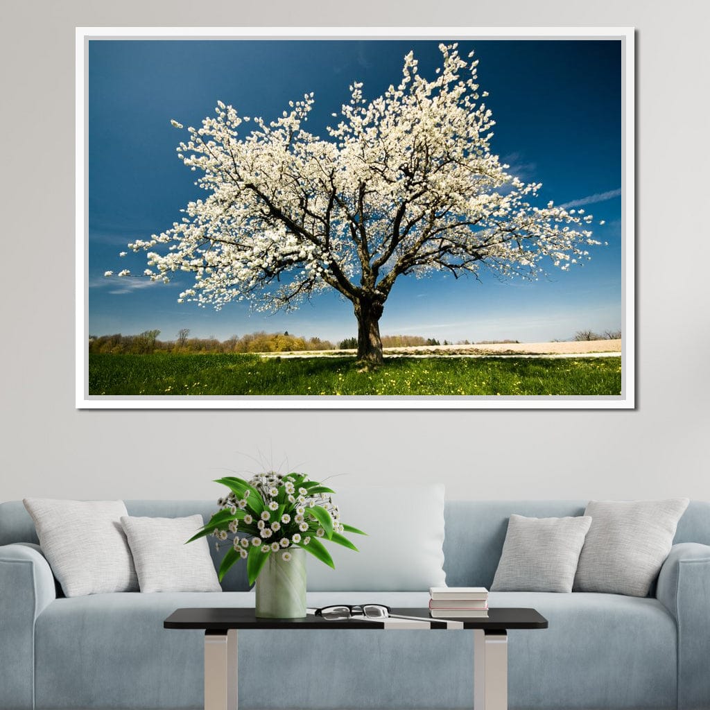 White Tree Canvas Wall Art
