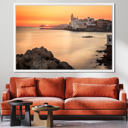 Sunset over Sitges Canvas Wall Art
