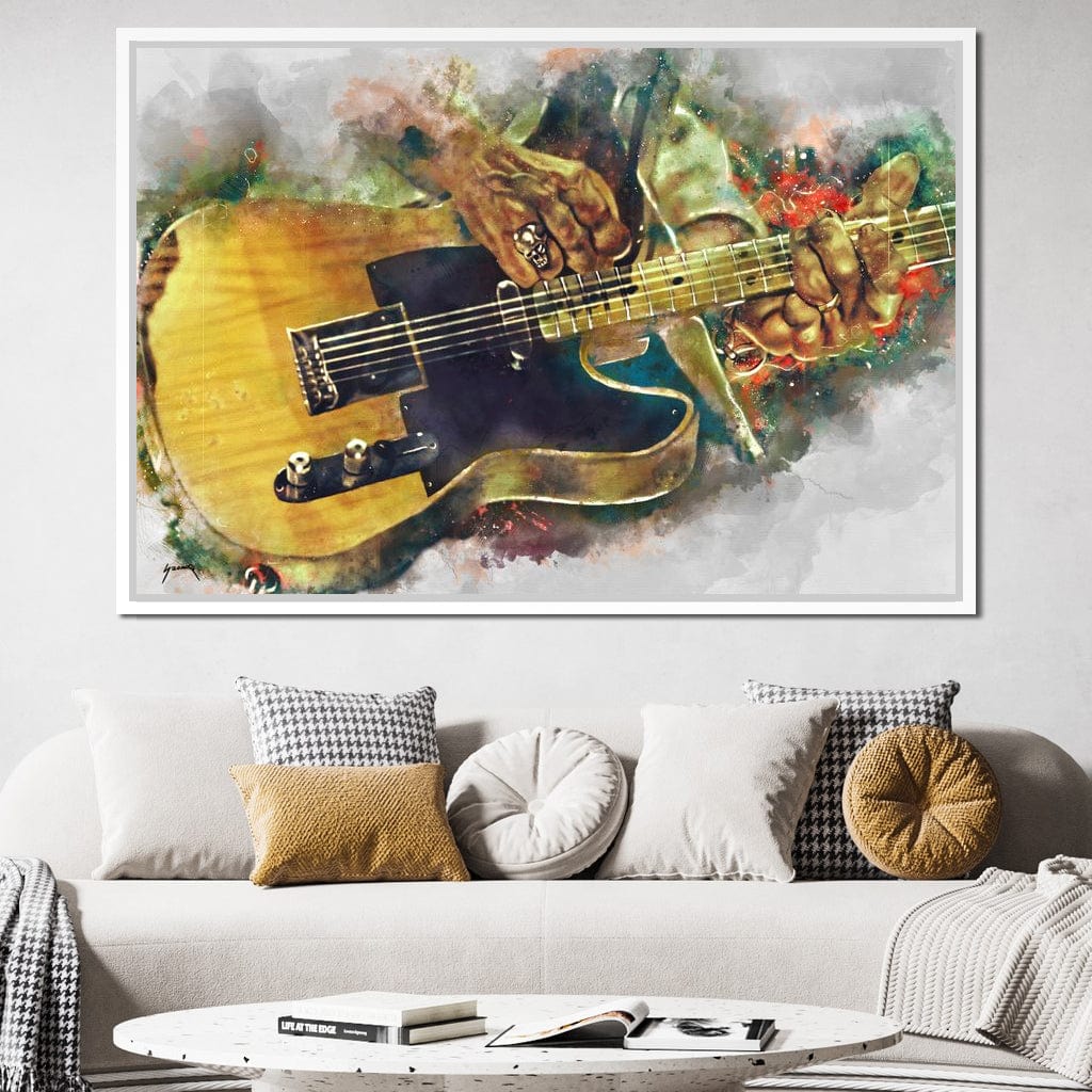 Keith Richards' Electric Guitar Canvas Wall Art