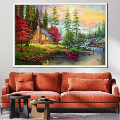 The House by the River Canvas Wall Art