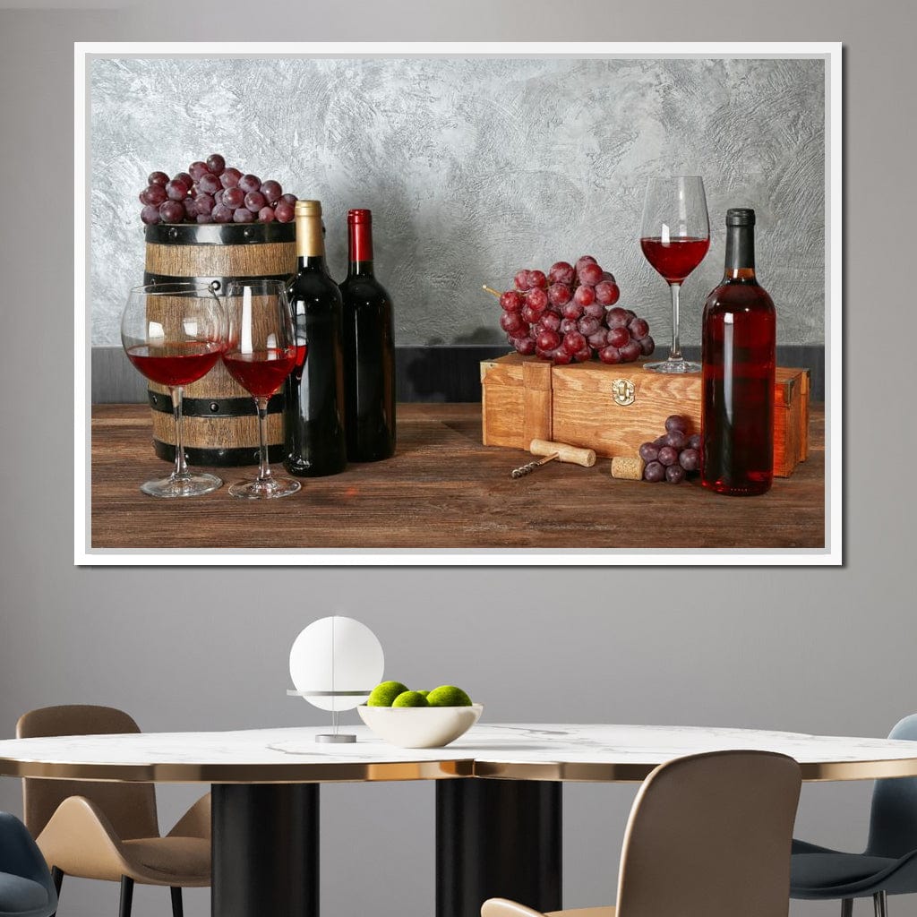 Red Wine Table Canvas Wall Art