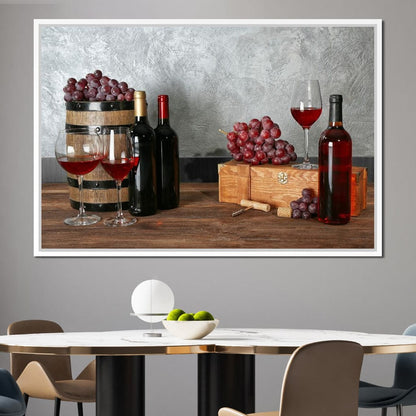 Red Wine Table Canvas Wall Art