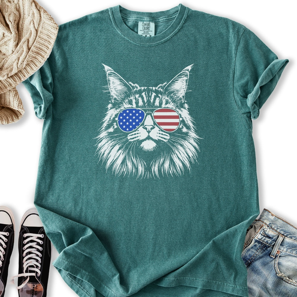 USA Aviator Long Hair Cat Relaxed Tee