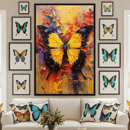 Colorburst Moths Canvas Wall Art