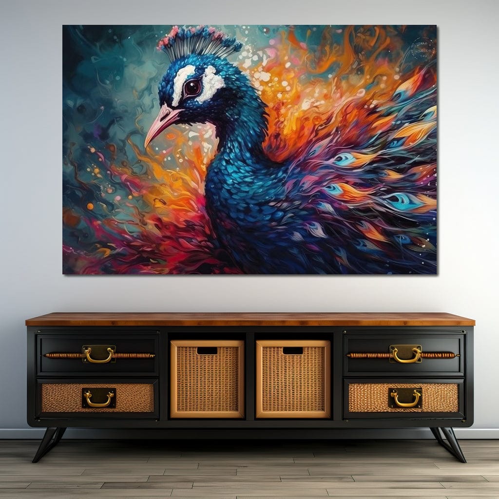 Vibrant Peacock Canvas Wall Art