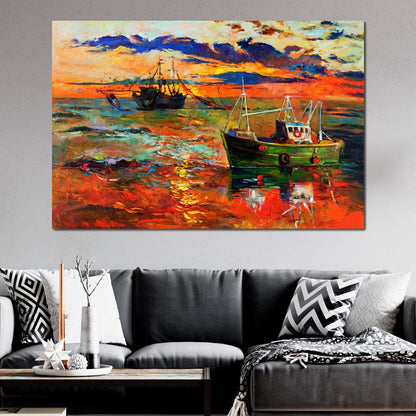 Fishing Boats Canvas Wall Art