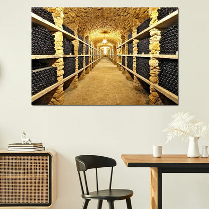 Wall of Wine Bottles Canvas Wall Art