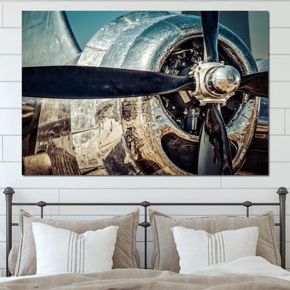 WWII Airplane Propeller Canvas Wall Art