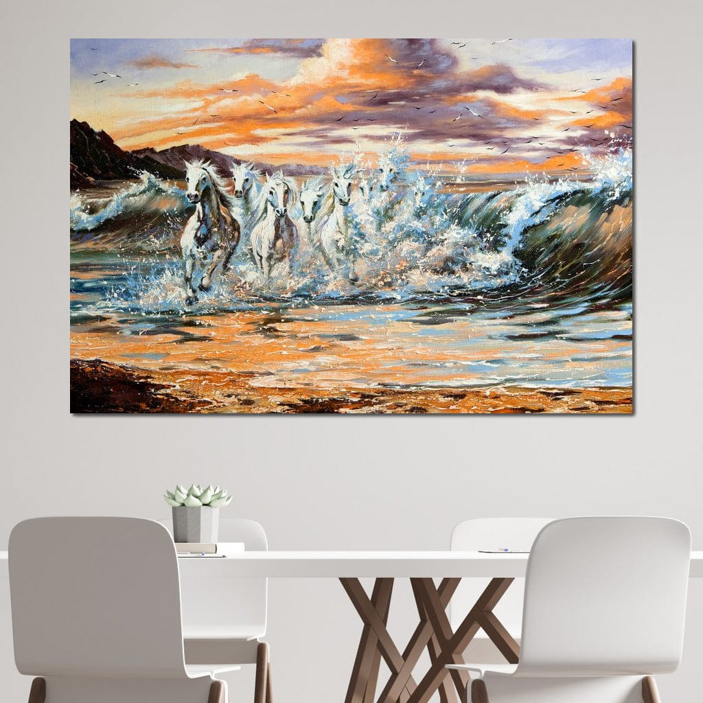 Horses Splash Canvas Wall Art
