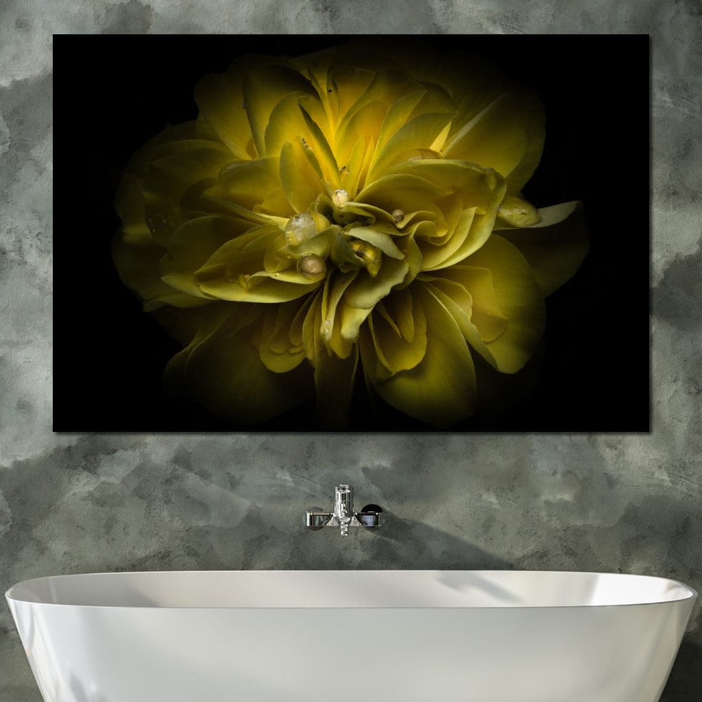 Yellow Backyard Flowers Canvas Wall Art